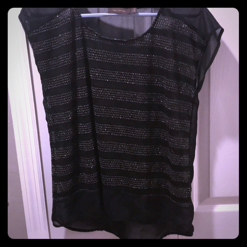 Sheer black with gold detail shirt